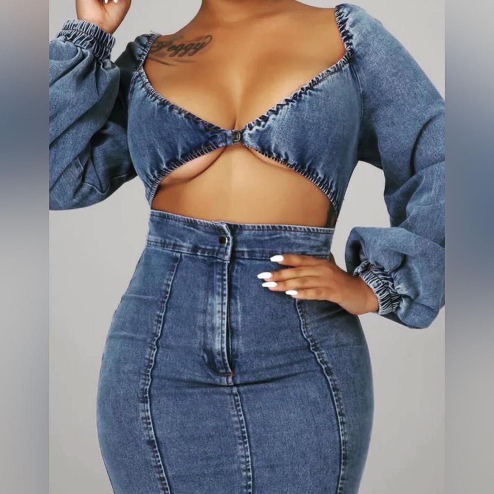 Denim Cut Out Mini